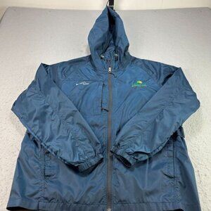 Eddie Bauer Jacket‎ Mens Large Blue Windbreaker Full Zip EB500 Packable Outdoor
